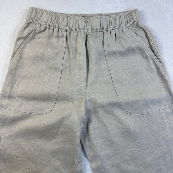 Zara Womens Pants 100% Linen Slacks Beige Sz XS Elastic Waist Bohemian pants - Picture 4 of 12